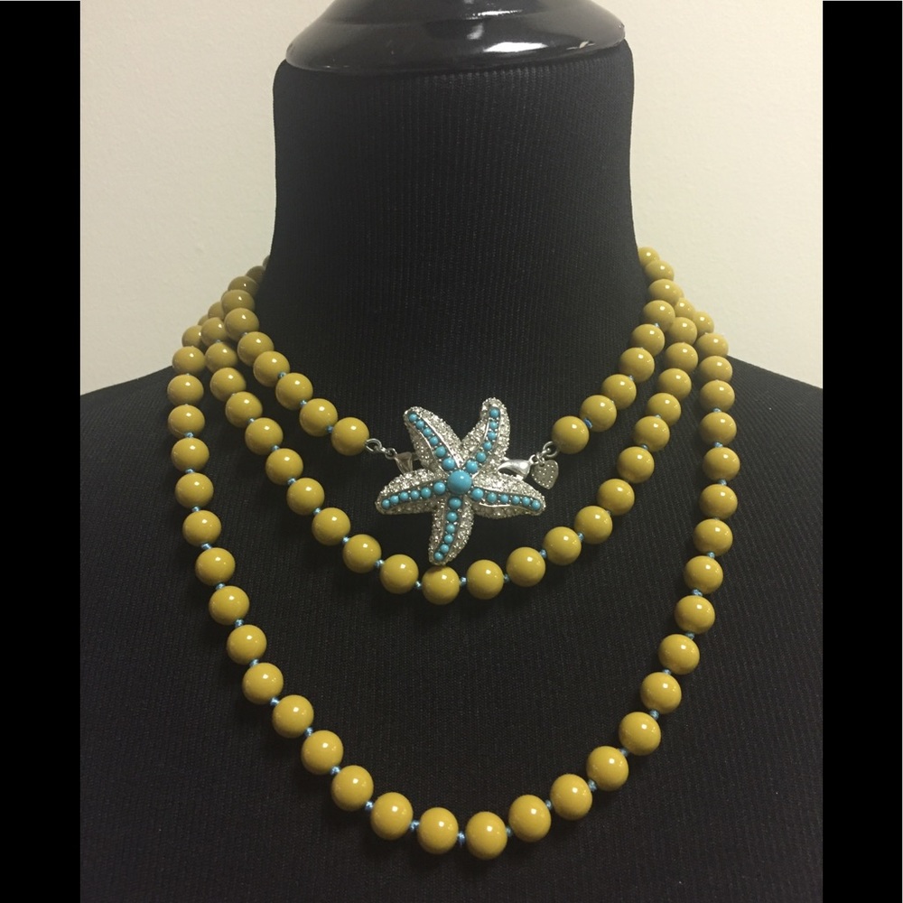 Boho Necklace with Turquoise Starfish.